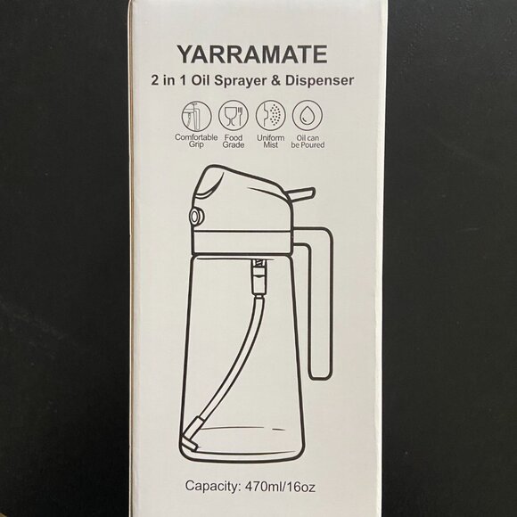 NEW Glass Olive Oil Sprayer w/ Stickers, 2 in 1 Oil Dispenser, Food Grade Bottle - Picture 12 of 15
